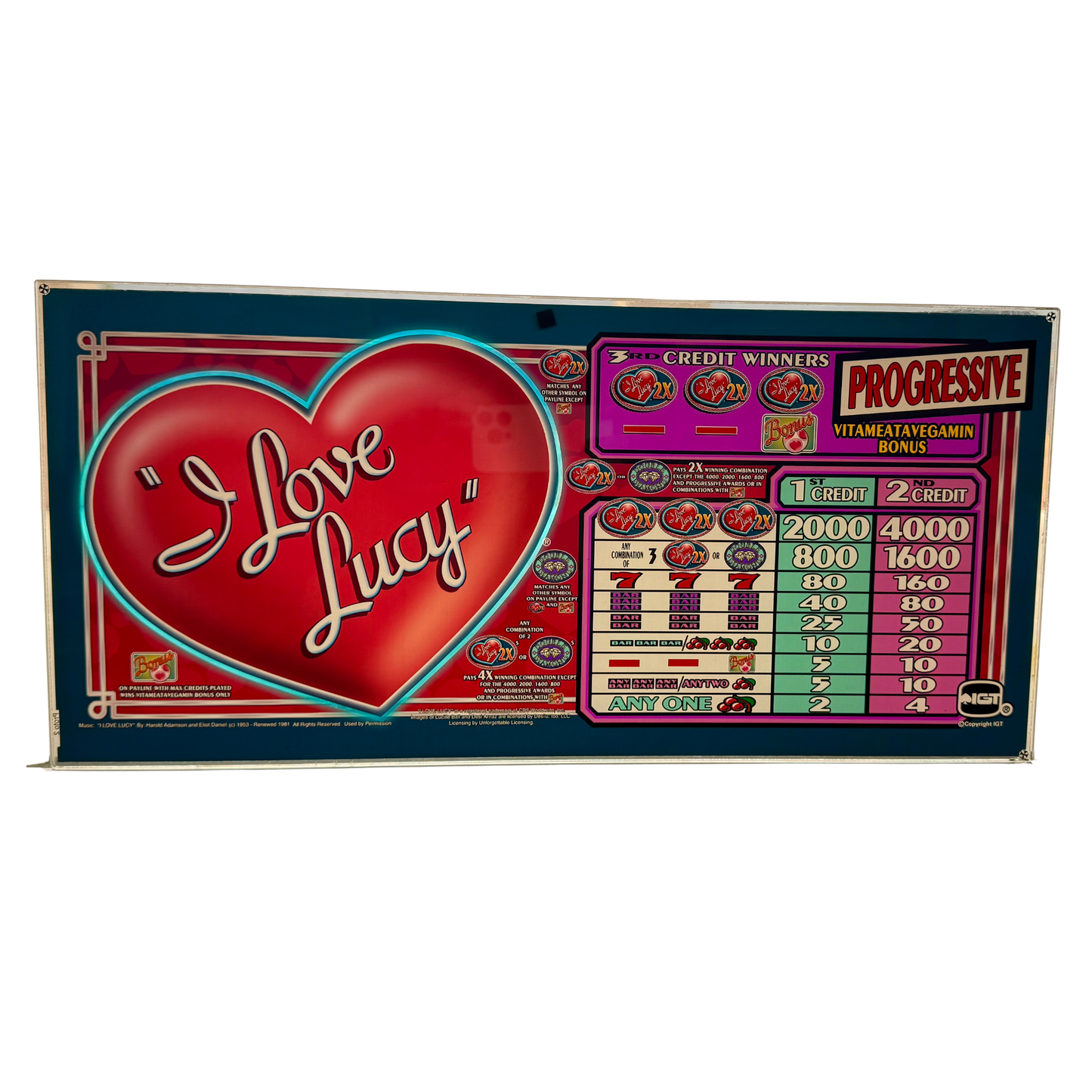 "I Love Lucy" Slot Glass