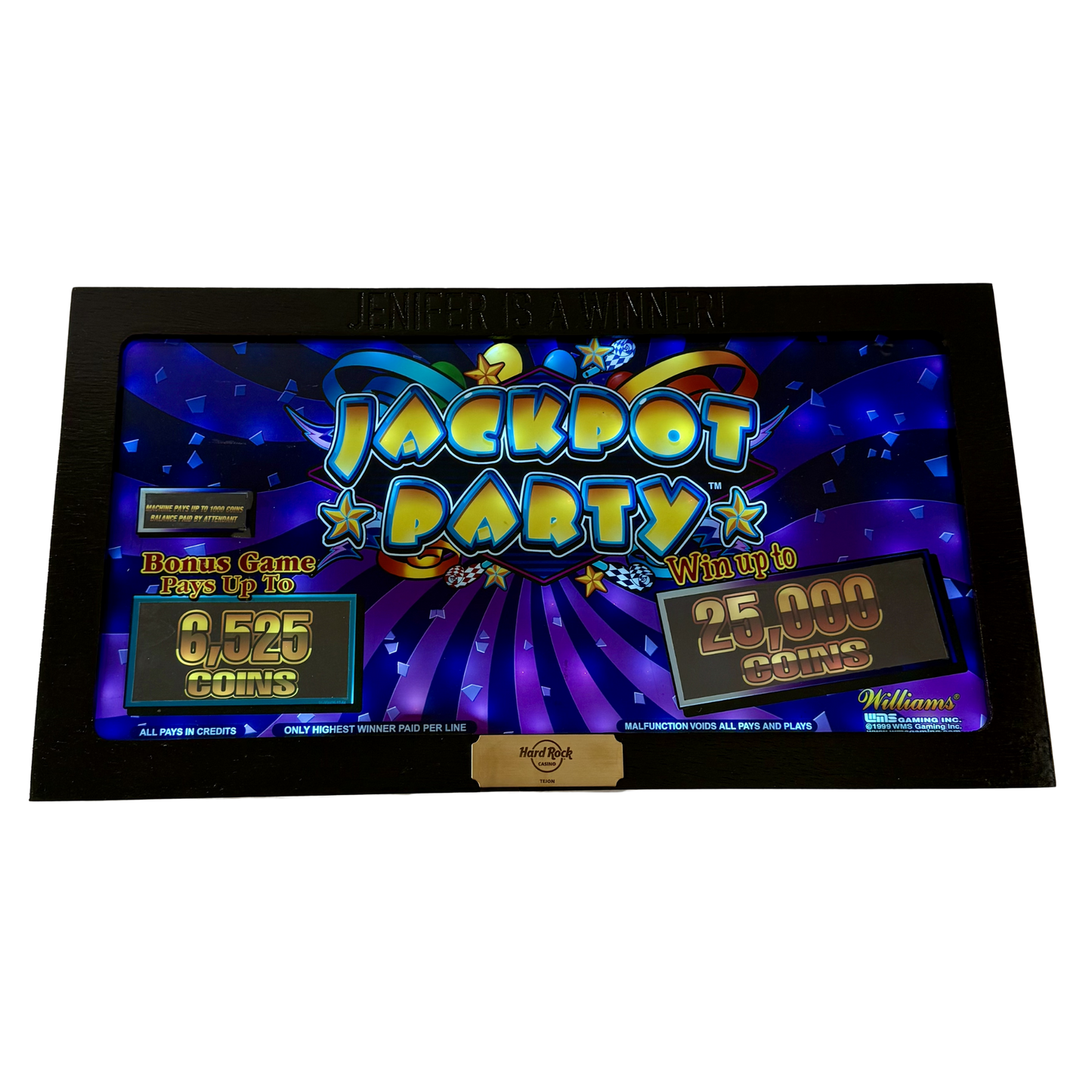 Jackpot Party Purple Slot Glass