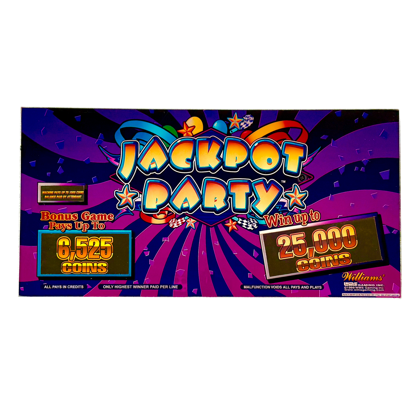 Jackpot Party Purple Slot Glass