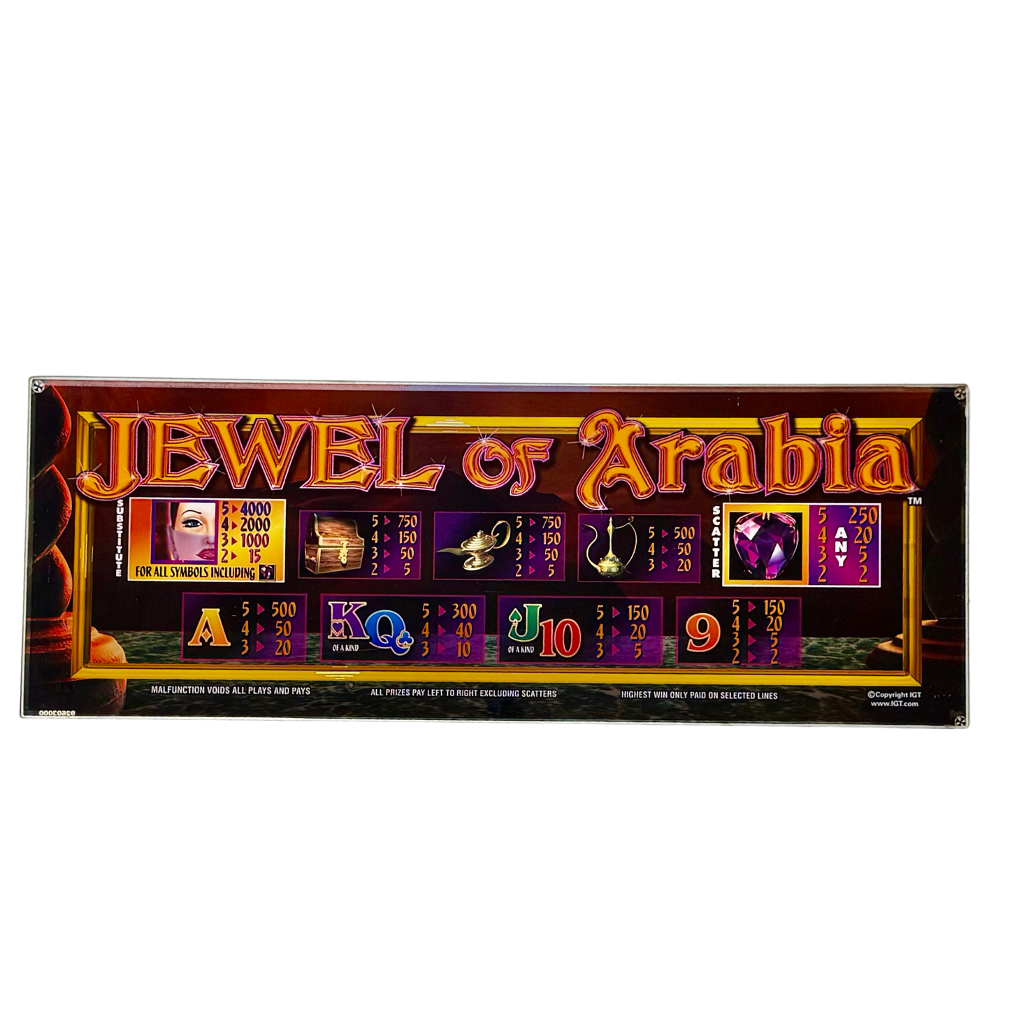 Jewel Of Arabia Slot Glass