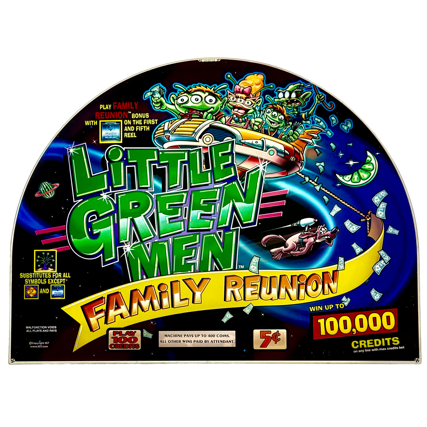 Little Green Men Family Reunion Jumbo Slot Glass