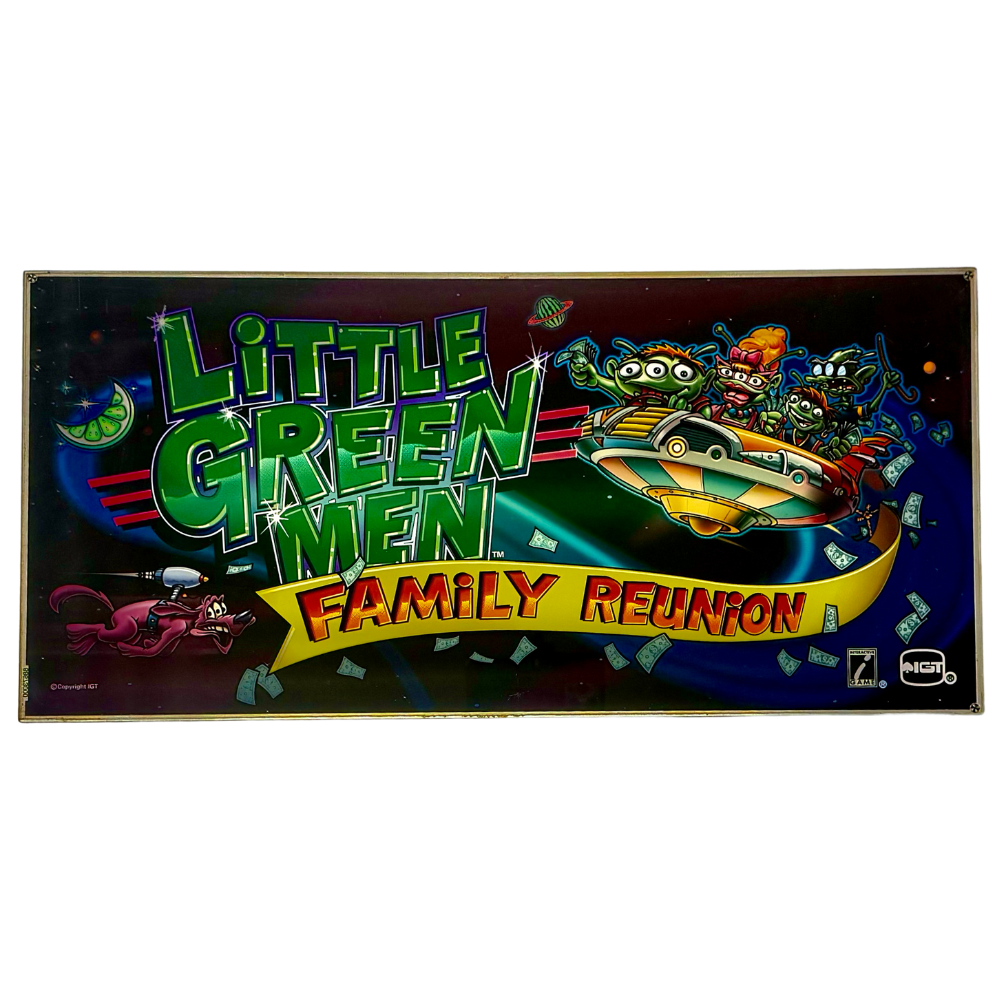 Little Green Men Family Reunion Slot Glass