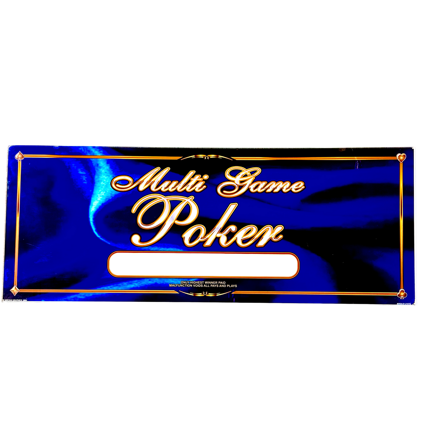 Multi Game Poker Slot Glass