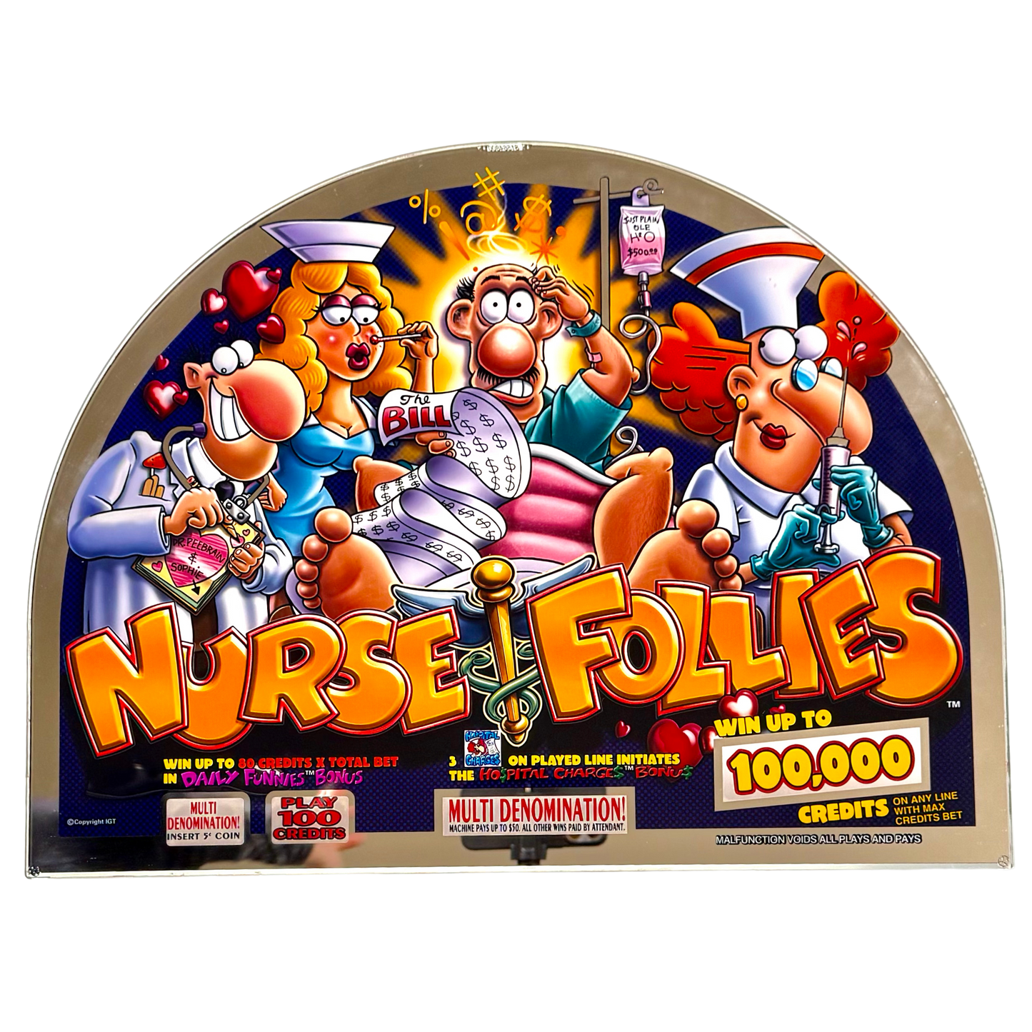 Nurse Follies Jumbo Slot Glass