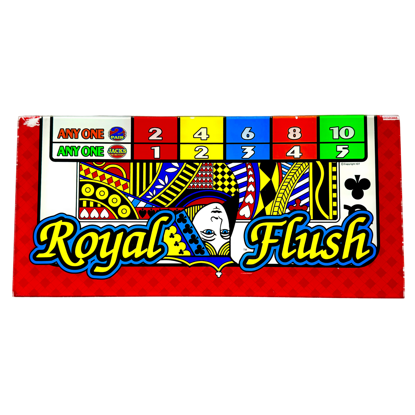 Royal Flush Queen Slot Glass