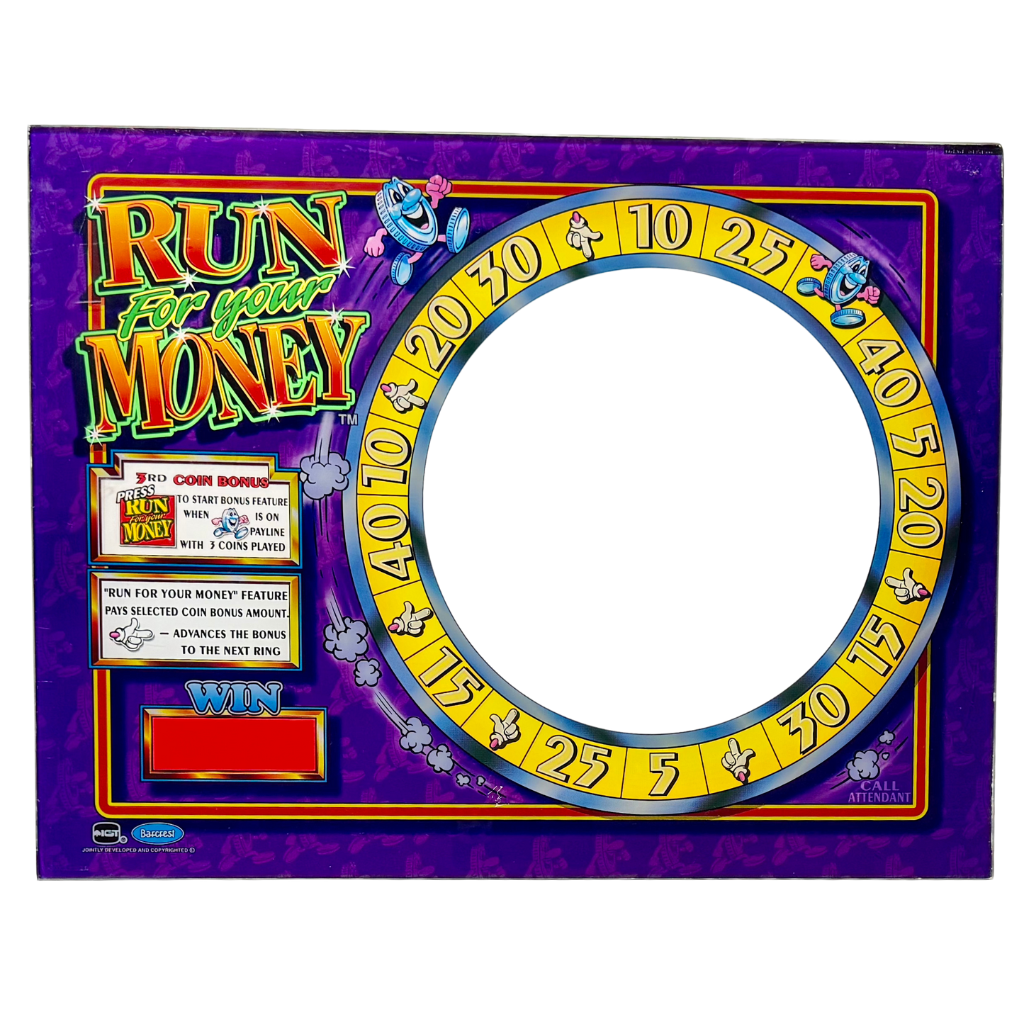 Run For Your Money Jumbo Slot Glass