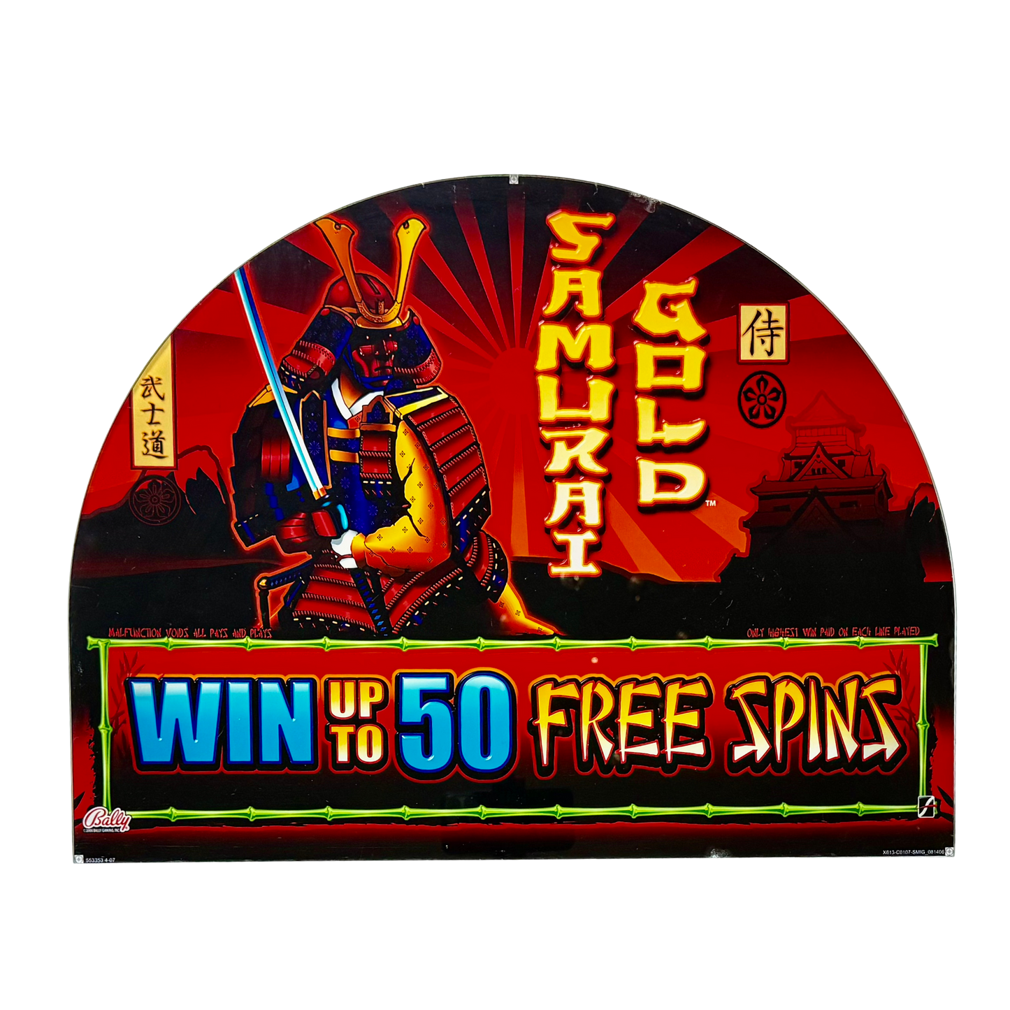 Samurai Gold Jumbo Slot Glass