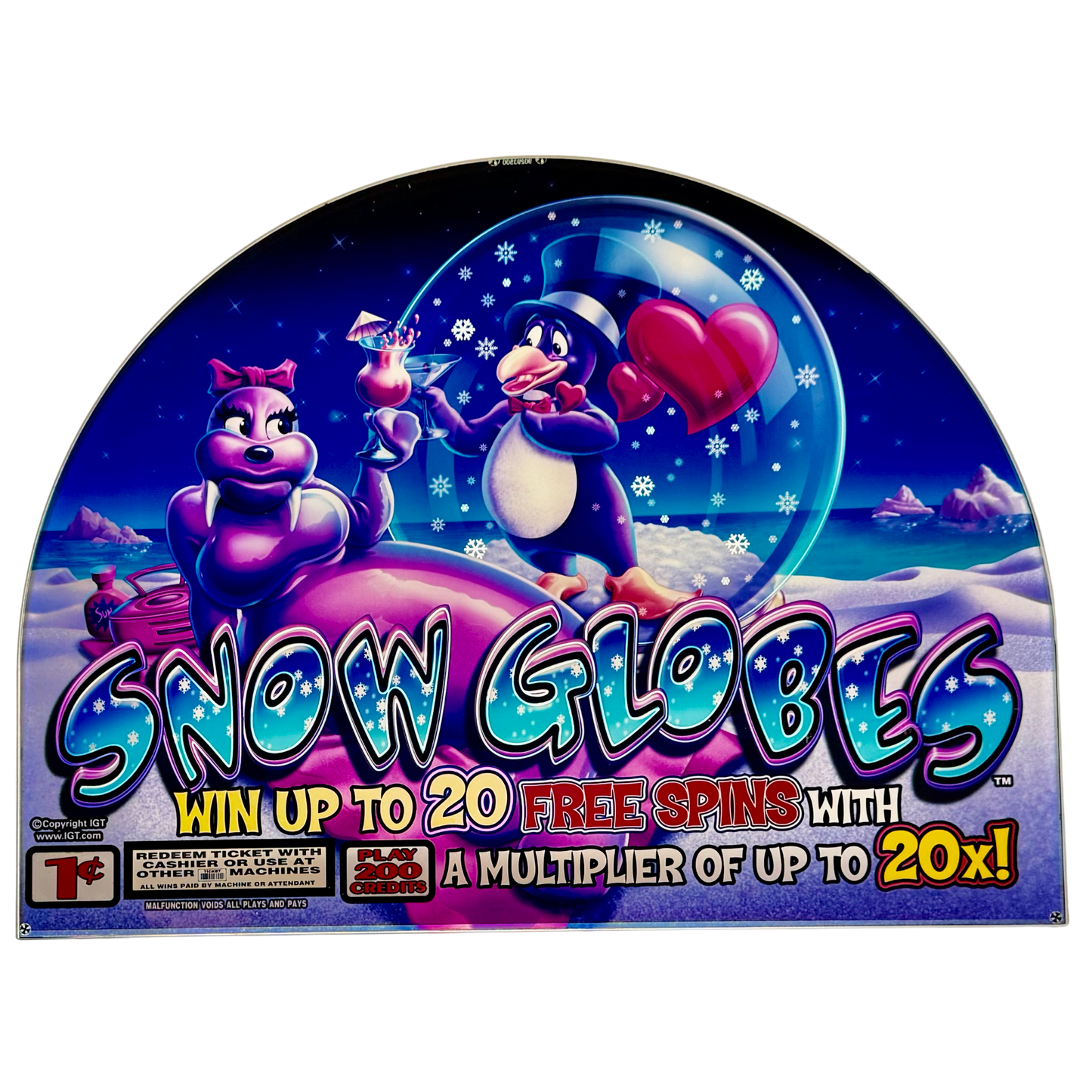 Snow Globes Jumbo Slot Glass