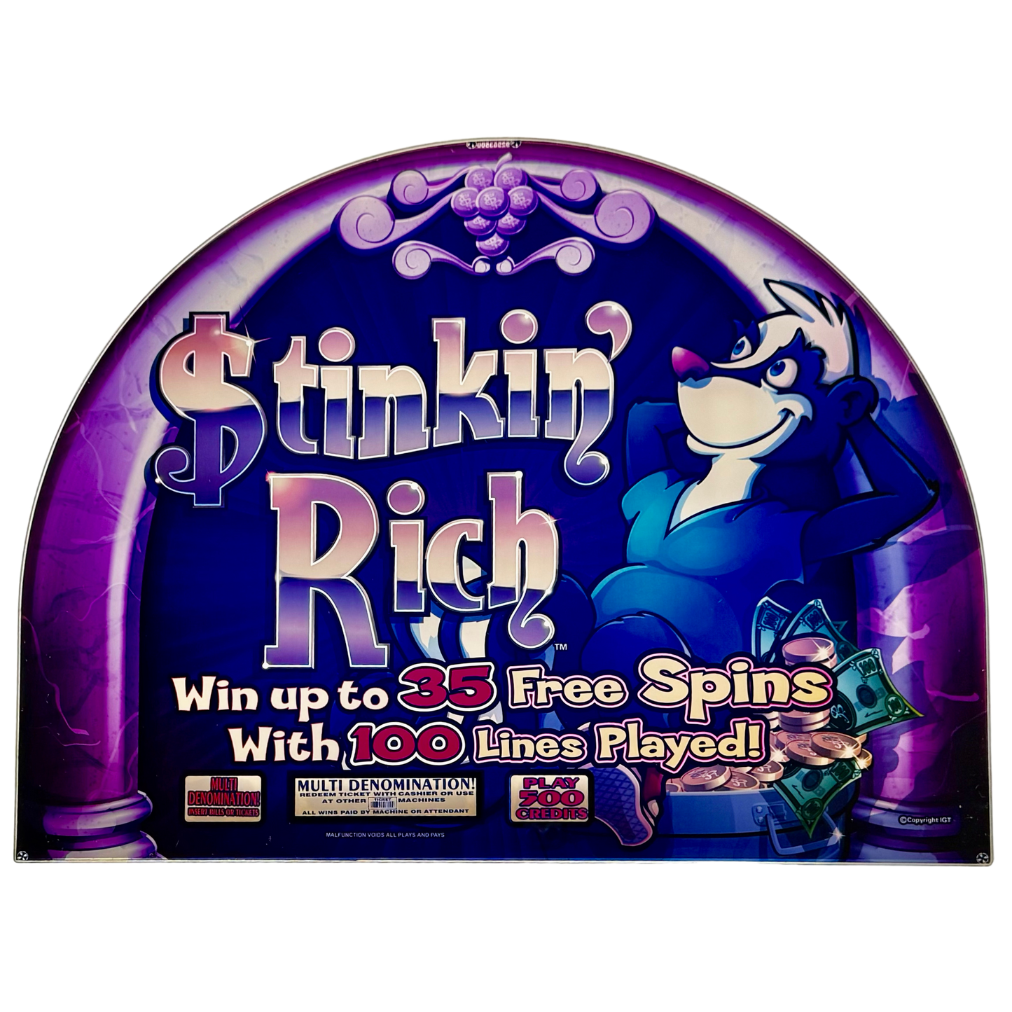 Stinkin' Rich Jumbo Slot Glass