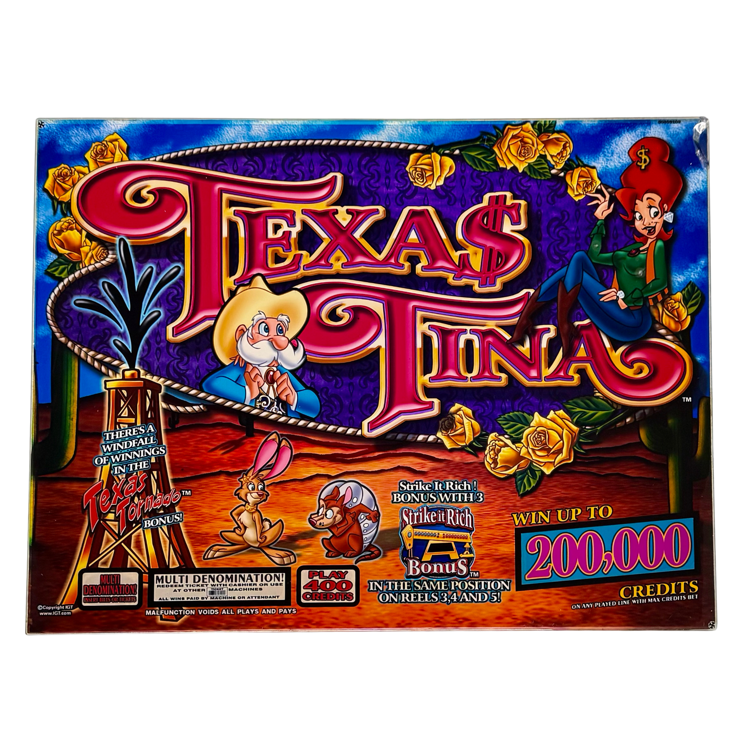 Texas Tina Jumbo Slot Glass