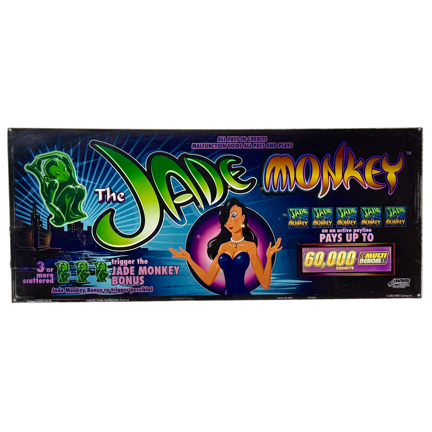 Jade Monkey Slot Glass