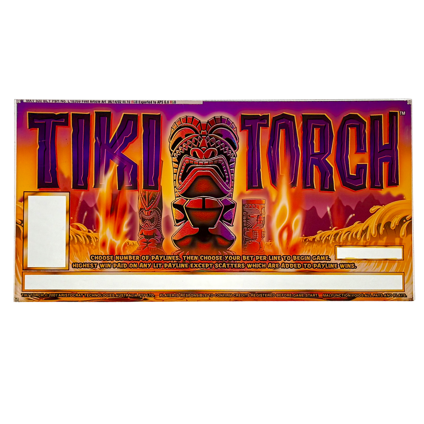 Tiki Torch Slot Retro Acrylic