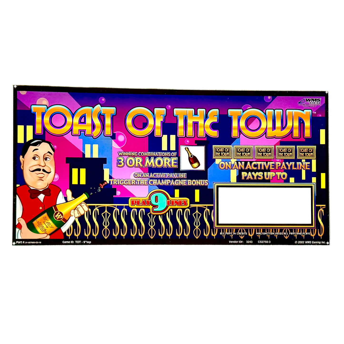 Toast Of The Town Slot Glass