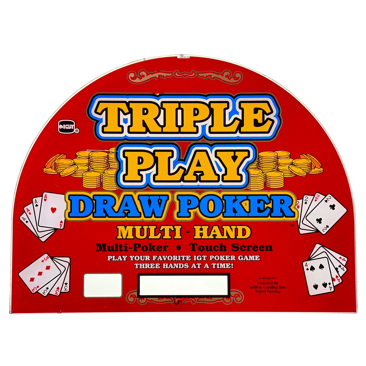 Triple Play Draw Poker Jumbo Slot Glass