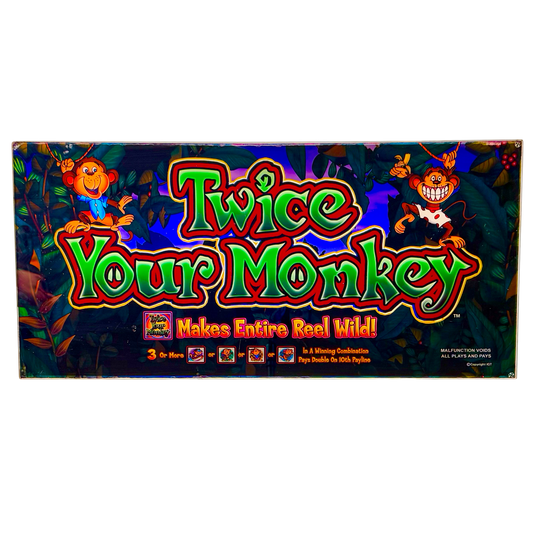 Twice Your Monkey Slot Glass