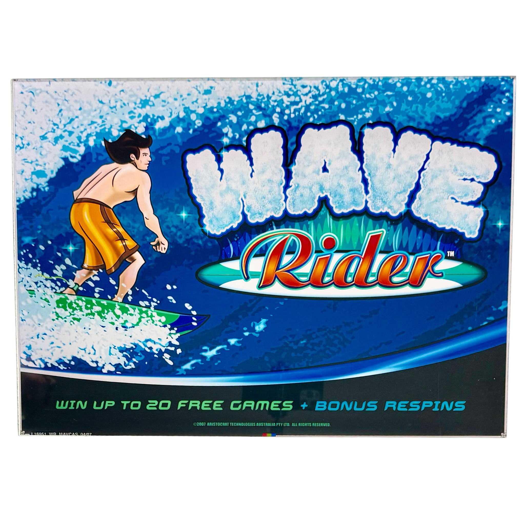 Wave Rider Slots Wave Rider Slot Retro Acrylic – Slot Machine Glass
