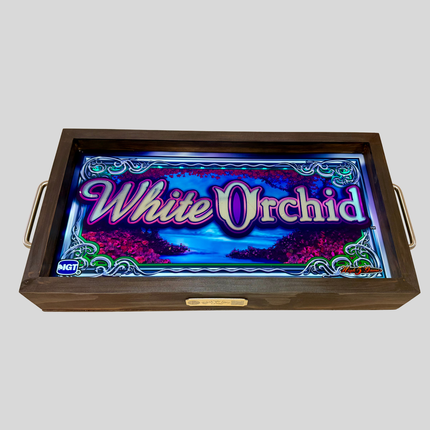 White Orchid Slot Glass