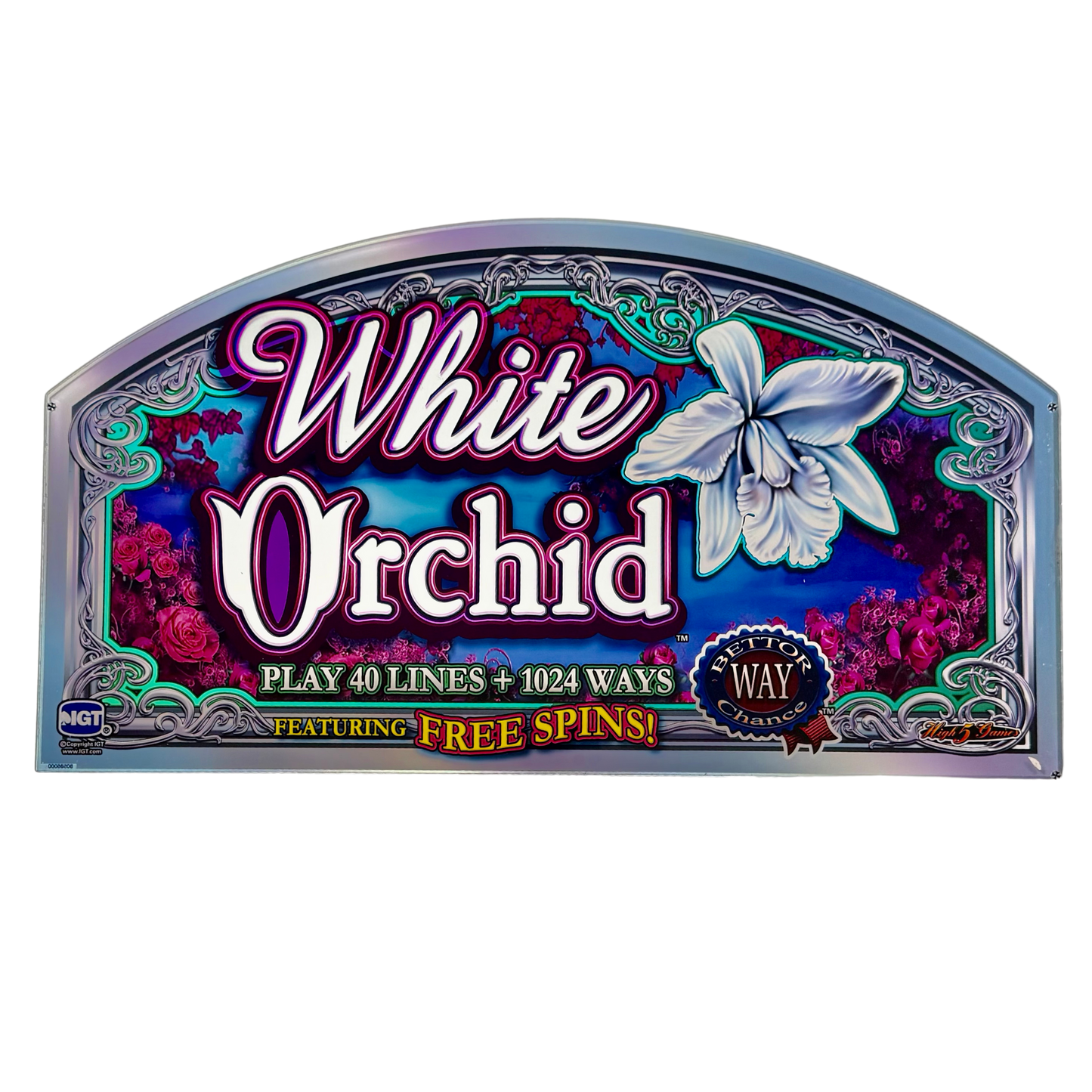 White Orchid Slot Glass