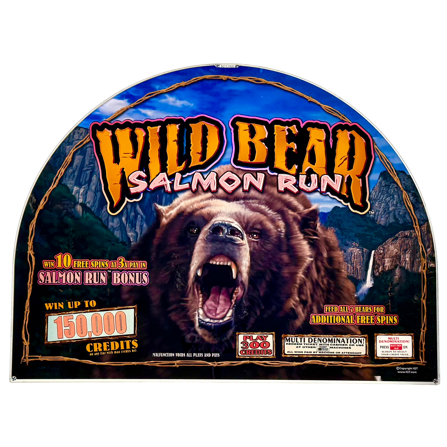 Wild Bear Salmon Run Jumbo Slot Glass