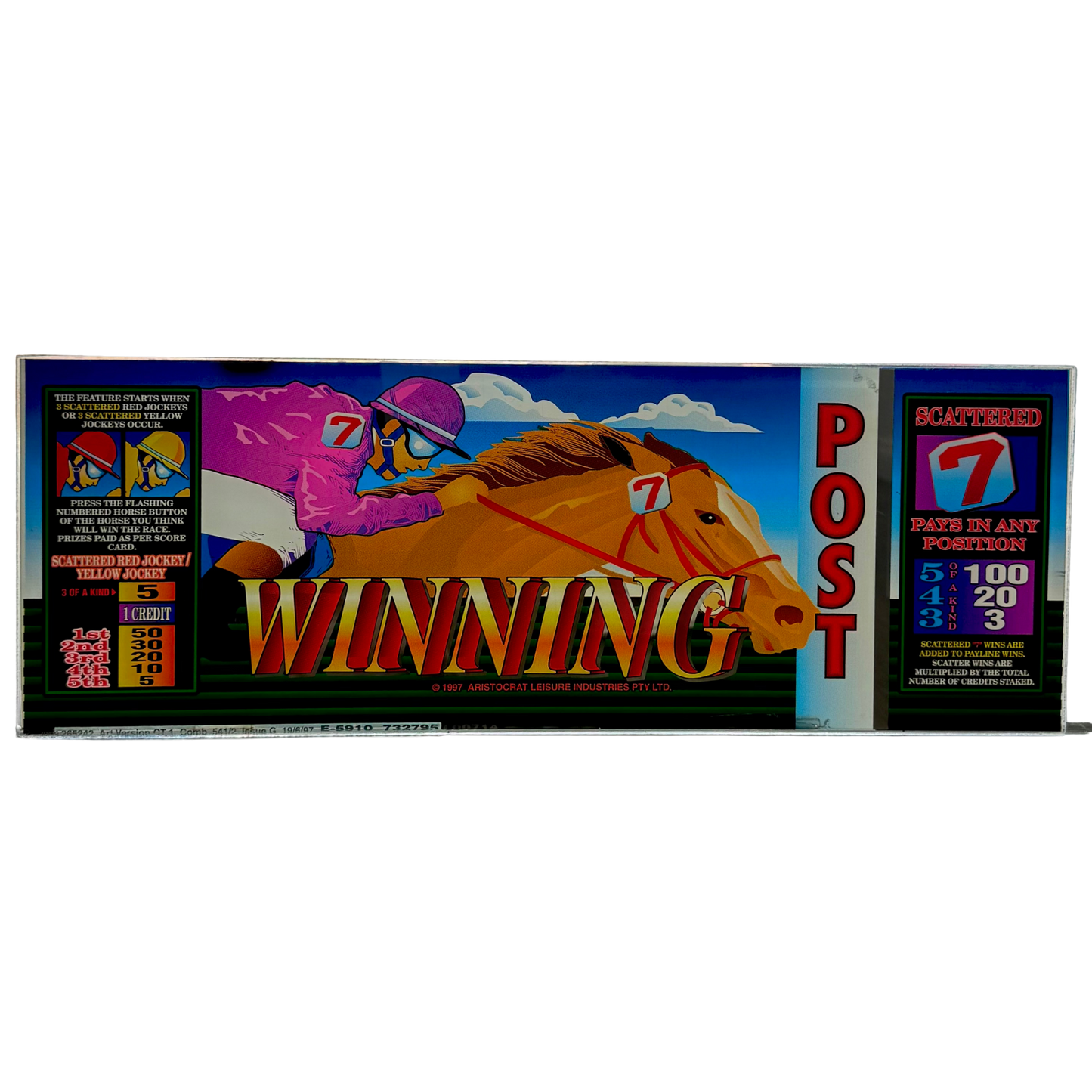 Winning Post Slot Glass